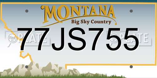 77JS755 Montana License Plate