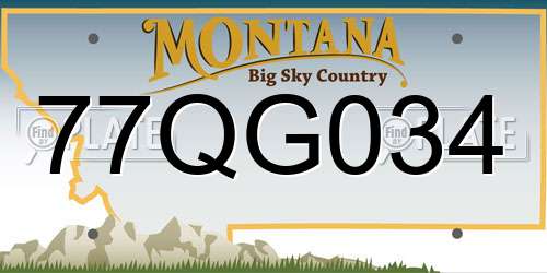 77QG034 Montana License Plate