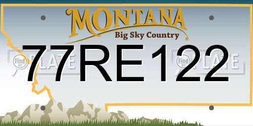 77RE122 Montana License Plate