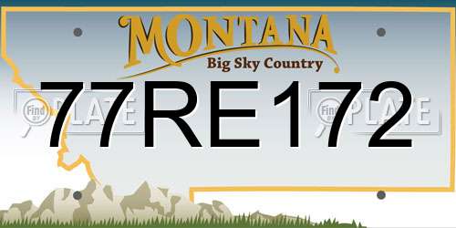 77RE172 Montana License Plate