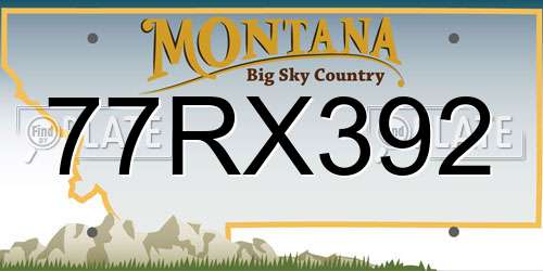 77RX392 Montana License Plate