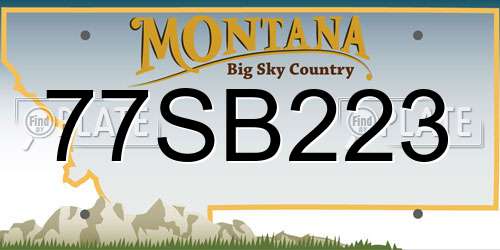 77SB223 Montana License Plate