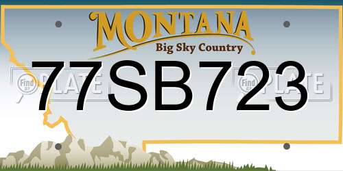77SB723 Montana License Plate