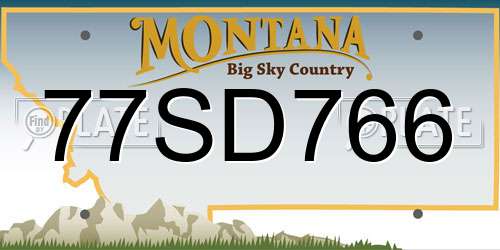 77SD766 Montana License Plate