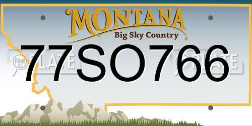 77SO766 Montana License Plate