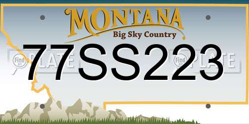 77SS223 Montana License Plate