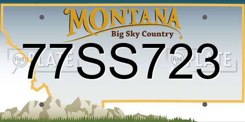 77SS723 Montana License Plate