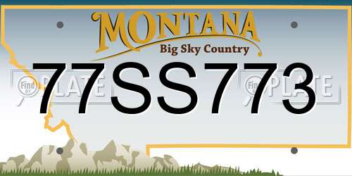 77SS773 Montana License Plate