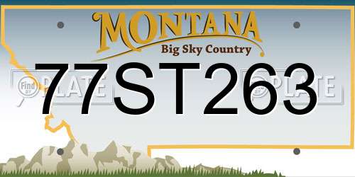 77ST263 Montana License Plate
