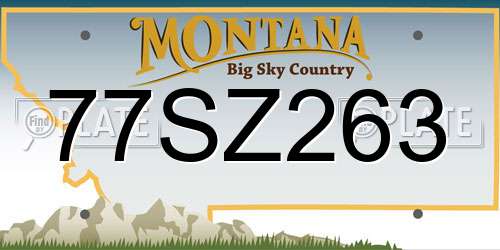 77SZ263 Montana License Plate