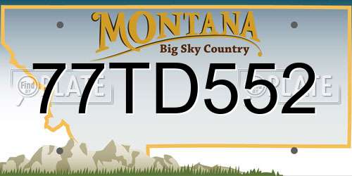 77TD552 Montana License Plate