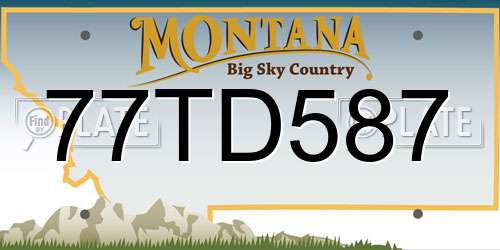 77TD587 Montana License Plate