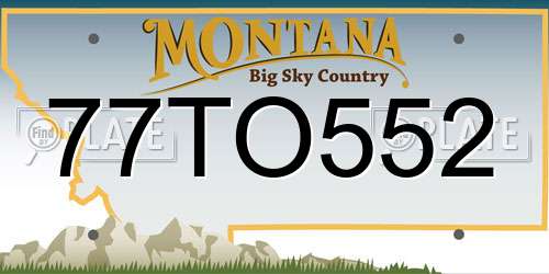 77TO552 Montana License Plate