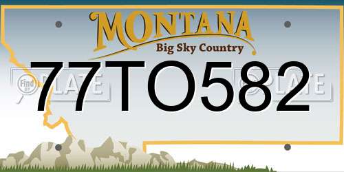 77TO582 Montana License Plate