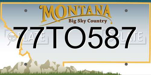 77TO587 Montana License Plate