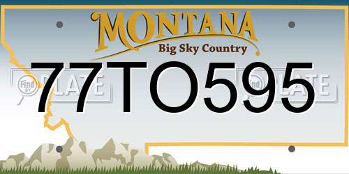 77TO595 Montana License Plate