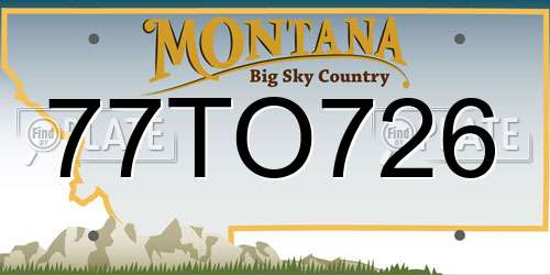77TO726 Montana License Plate