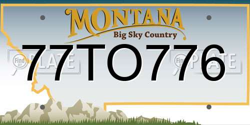 77TO776 Montana License Plate