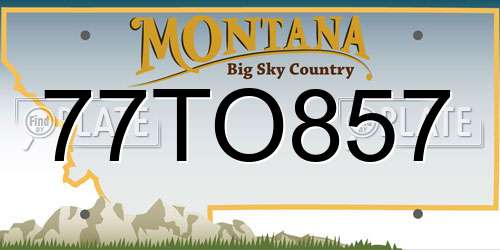 77TO857 Montana License Plate