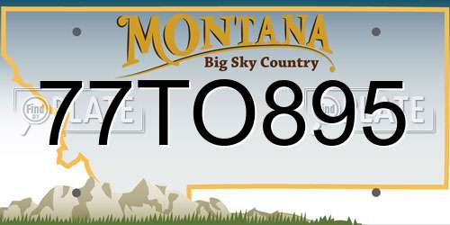77TO895 Montana License Plate