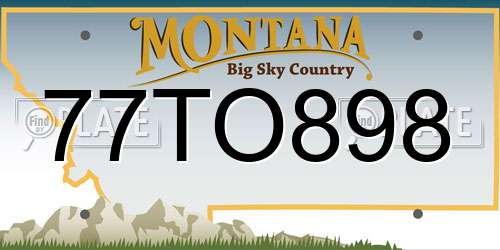 77TO898 Montana License Plate