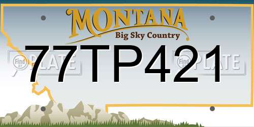 77TP421 Montana License Plate