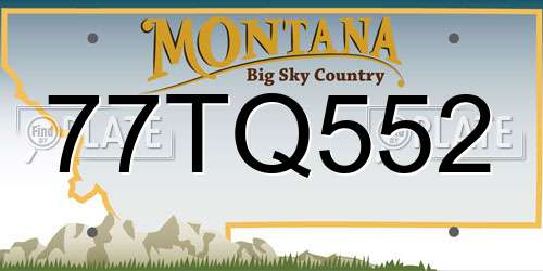 77TQ552 Montana License Plate