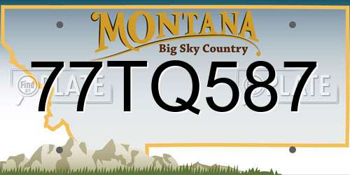 77TQ587 Montana License Plate