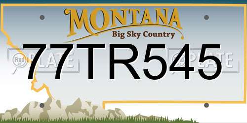 77TR545 Montana License Plate