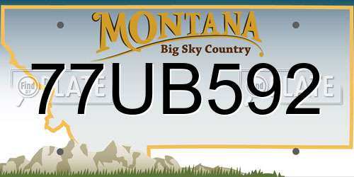 77UB592 Montana License Plate