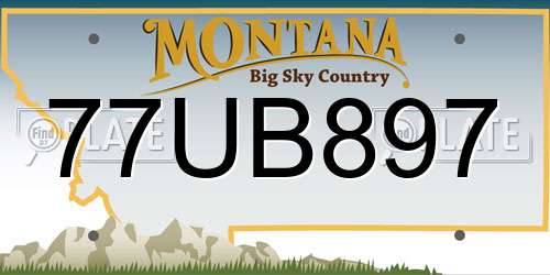 77UB897 Montana License Plate