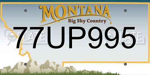 77UP995 Montana License Plate