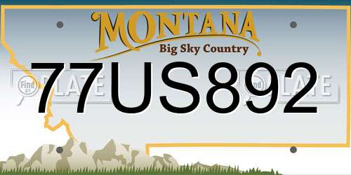 77US892 Montana License Plate