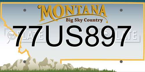77US897 Montana License Plate