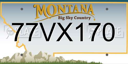 77VX170 Montana License Plate