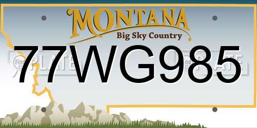 77WG985 Montana License Plate