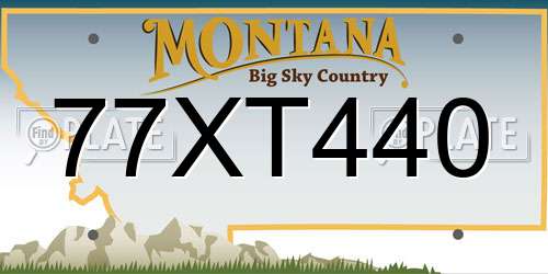 77XT440 Montana License Plate