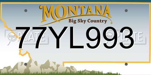 77YL993 Montana License Plate