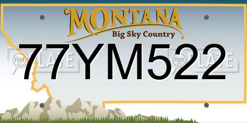 77YM522 Montana License Plate