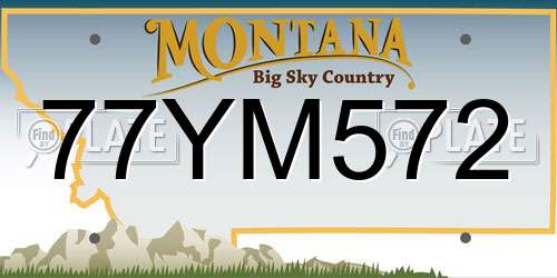 77YM572 Montana License Plate