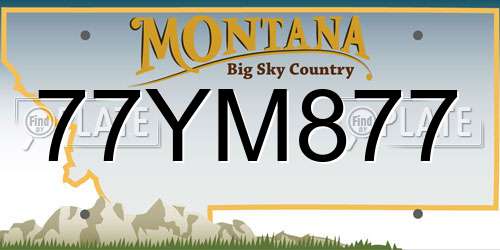 77YM877 Montana License Plate