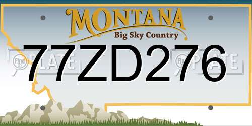 77ZD276 Montana License Plate