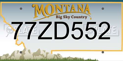 77ZD552 Montana License Plate