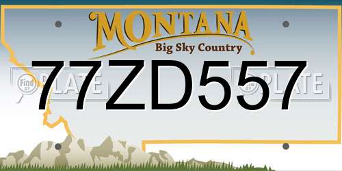 77ZD557 Montana License Plate