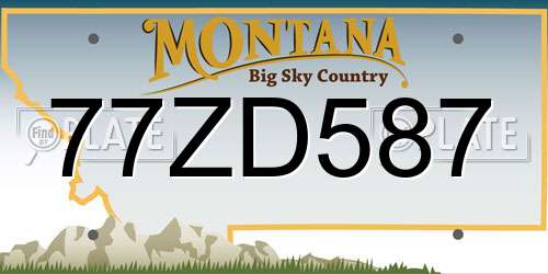 77ZD587 Montana License Plate