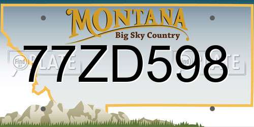77ZD598 Montana License Plate