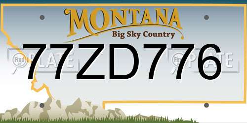 77ZD776 Montana License Plate