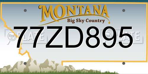 77ZD895 Montana License Plate