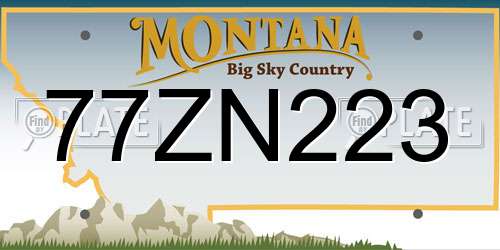 77ZN223 Montana License Plate