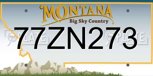 77ZN273 Montana License Plate
